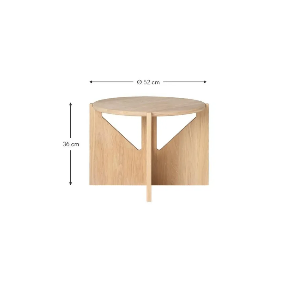 Tavolino Da Salotto Rotondo In Legno Di Quercia Future*Kristina Dam Fashion