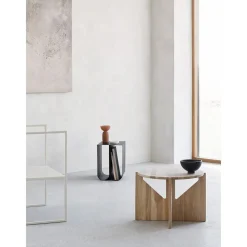 Tavolino Da Salotto Rotondo In Legno Di Quercia Future*Kristina Dam Fashion