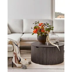 Tavolino Da Salotto Rotondo In Legno Con Vano Contenitore Nele*Westwing Collection Clearance