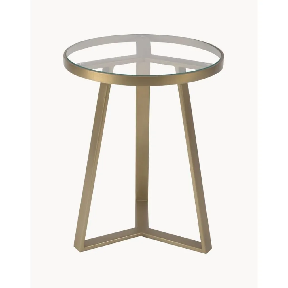 Tavolino Dorato Con Piano In Vetro Fortunata*Westwing Collection Discount