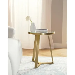 Tavolino Dorato Con Piano In Vetro Fortunata*Westwing Collection Discount