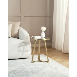 Tavolino Dorato Con Piano In Vetro Fortunata*Westwing Collection Discount