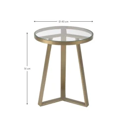 Tavolino Dorato Con Piano In Vetro Fortunata*Westwing Collection Discount