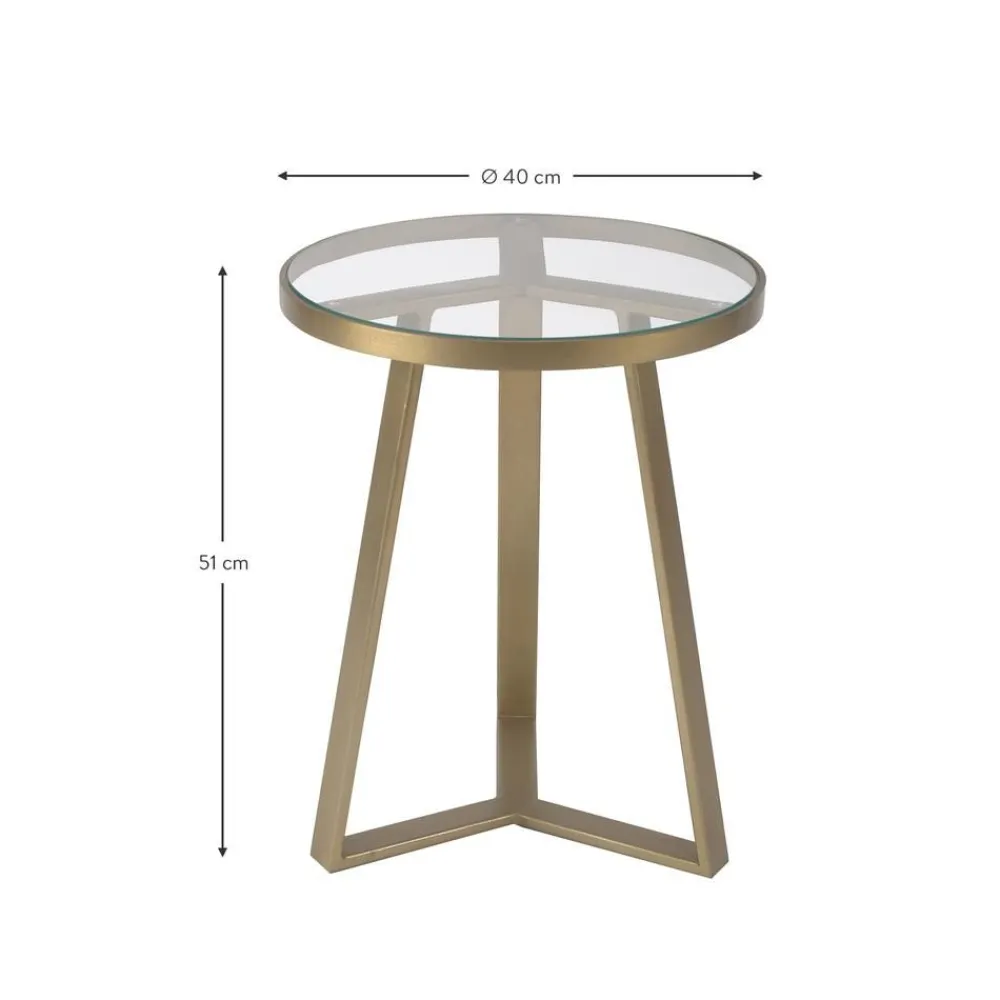 Tavolino Dorato Con Piano In Vetro Fortunata*Westwing Collection Discount
