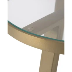 Tavolino Dorato Con Piano In Vetro Fortunata*Westwing Collection Discount