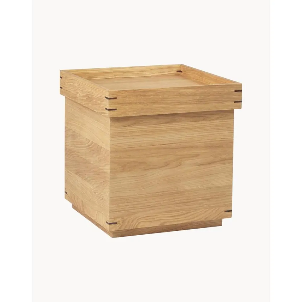 Tavolino Fatto A Mano In Legno Di Quercia Con Contenitore Japanese*Kristina Dam Sale