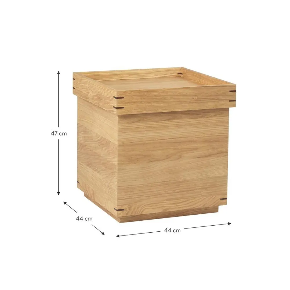 Tavolino Fatto A Mano In Legno Di Quercia Con Contenitore Japanese*Kristina Dam Sale