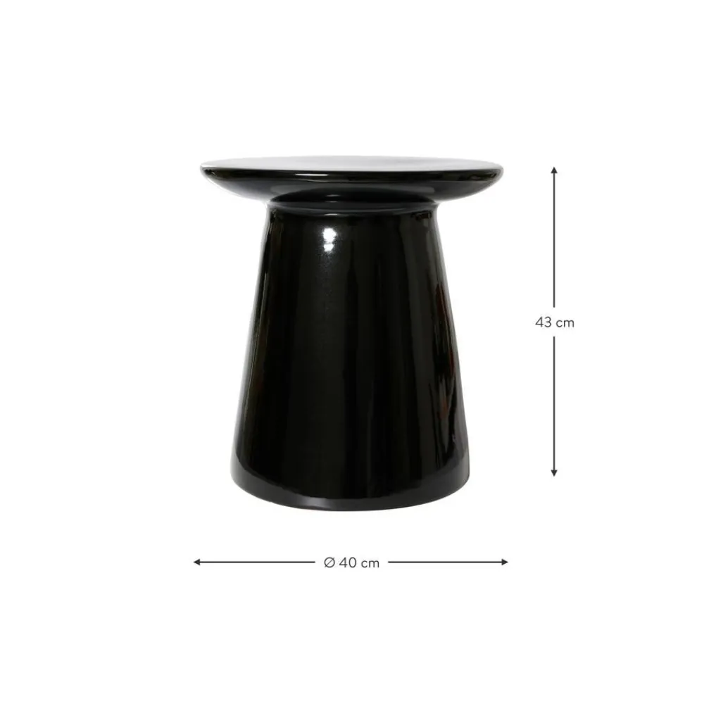 Tavolino Rotondo Con Finitura Lucida Earthenware*HKliving New