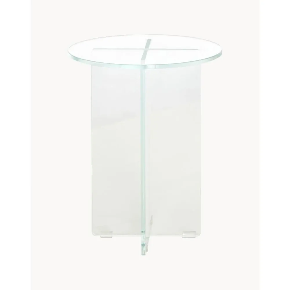 Tavolino Rotondo Con Piano In Vetro Iris*Pastill Discount