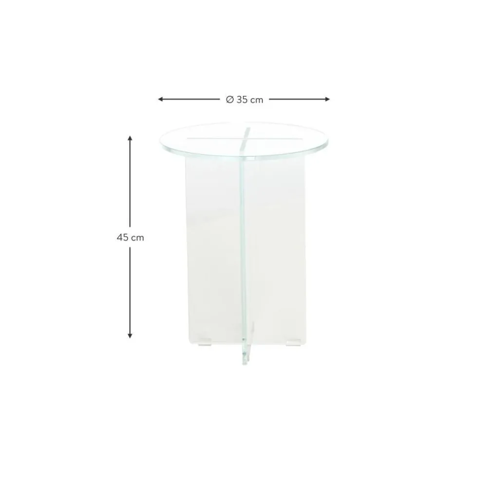 Tavolino Rotondo Con Piano In Vetro Iris*Pastill Discount