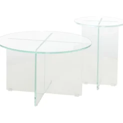 Tavolino Rotondo Con Piano In Vetro Iris*Pastill Discount