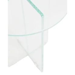 Tavolino Rotondo Con Piano In Vetro Iris*Pastill Discount