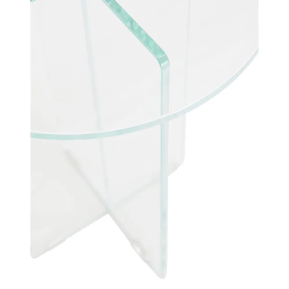 Tavolino Rotondo Con Piano In Vetro Iris*Pastill Discount