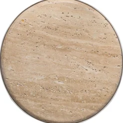 Tavolino Rotondo Con Piano In Travertino Stoner*Pols Potten Outlet