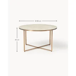 Tavolino Rotondo Con Piano In Vetro Effetto Marmo Antigua*ICONS by Westwing Collection New