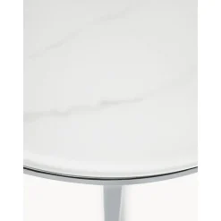 Tavolino Rotondo Con Piano In Vetro Effetto Marmo Antigua*Westwing Collection Fashion