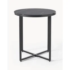 Tavolino Rotondo Con Piano In Vetro Effetto Marmo Antigua*Westwing Collection Discount