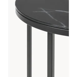 Tavolino Rotondo Con Piano In Vetro Effetto Marmo Antigua*Westwing Collection Discount