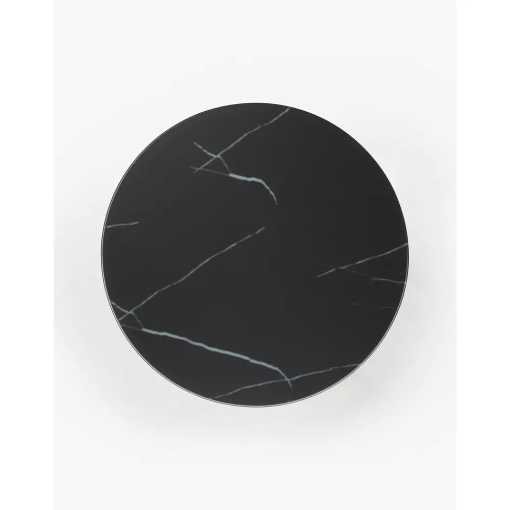 Tavolino Rotondo Con Piano In Vetro Effetto Marmo Antigua*Westwing Collection Discount