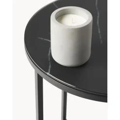 Tavolino Rotondo Con Piano In Vetro Effetto Marmo Antigua*Westwing Collection Discount