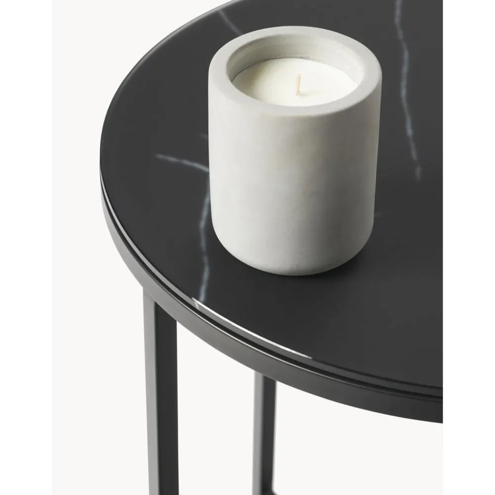 Tavolino Rotondo Con Piano In Vetro Effetto Marmo Antigua*Westwing Collection Discount