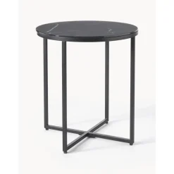Tavolino Rotondo Con Piano In Vetro Effetto Marmo Antigua*Westwing Collection Discount