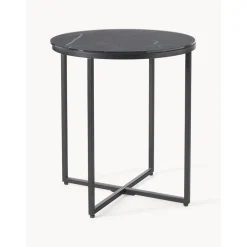 Tavolino Rotondo Con Piano In Vetro Effetto Marmo Antigua*Westwing Collection Discount