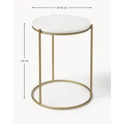 Tavolino Rotondo Con Piano In Marmo Ella*Westwing Collection Outlet