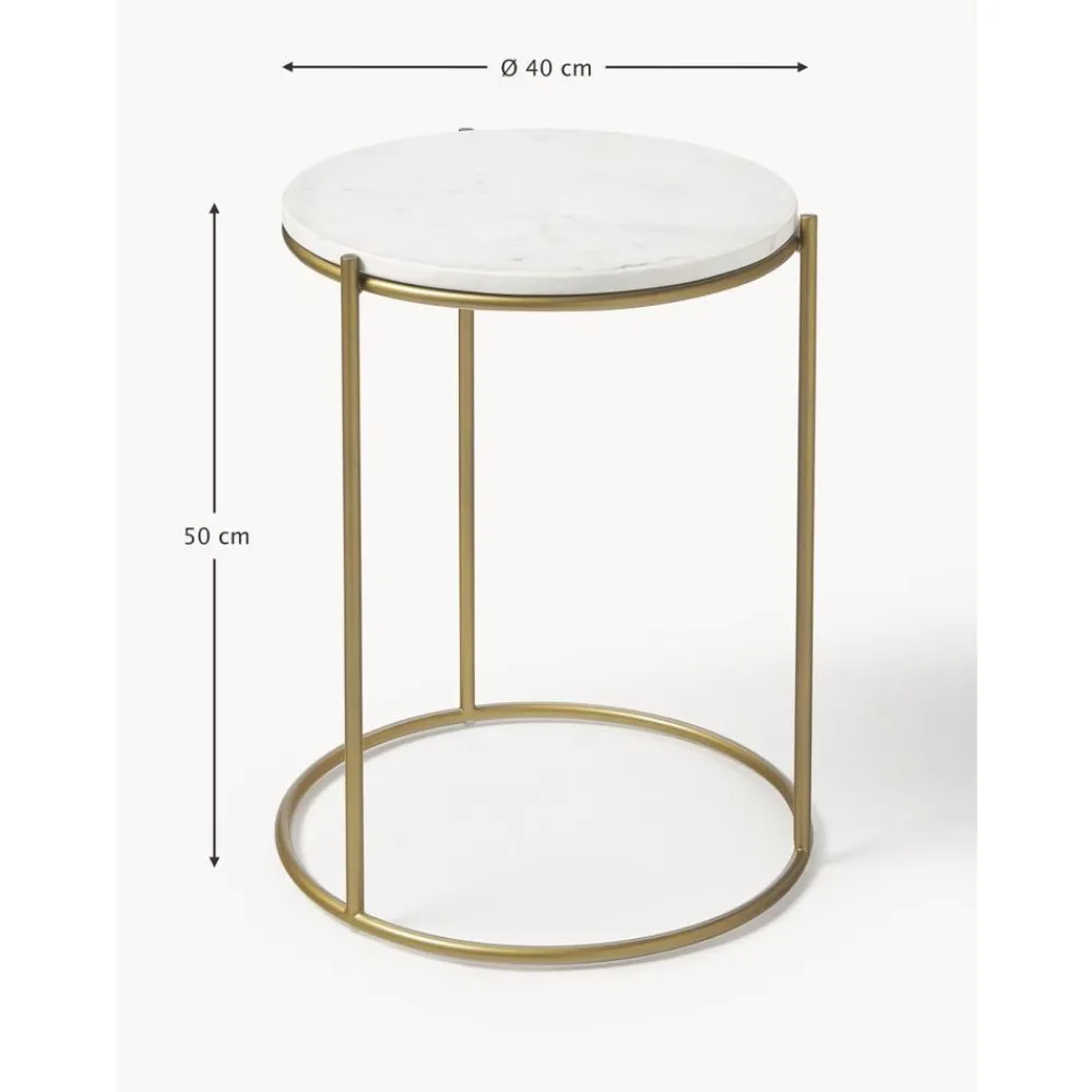 Tavolino Rotondo Con Piano In Marmo Ella*Westwing Collection Outlet