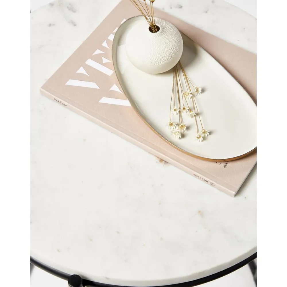 Tavolino Rotondo Con Piano In Marmo Ella*Westwing Collection Discount