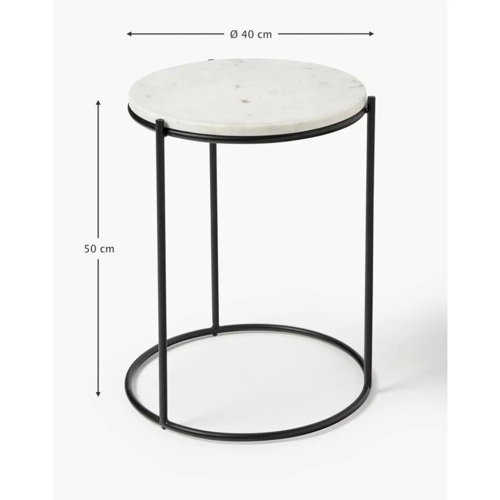 Tavolino Rotondo Con Piano In Marmo Ella*Westwing Collection Discount