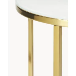 Tavolino Rotondo Con Piano In Vetro Effetto Marmo Antigua*Westwing Collection Online