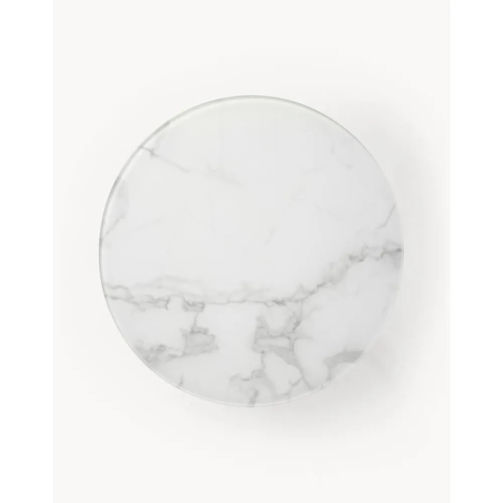 Tavolino Rotondo Con Piano In Vetro Effetto Marmo Antigua*Westwing Collection Online