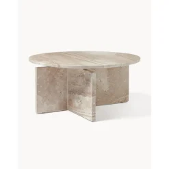Tavolino Rotondo Da Salotto In Travertino Marisa*Westwing Collection Outlet