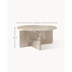 Tavolino Rotondo Da Salotto In Travertino Marisa*Westwing Collection Outlet