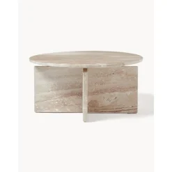Tavolino Rotondo Da Salotto In Travertino Marisa*Westwing Collection Outlet