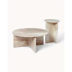 Tavolino Rotondo Da Salotto In Travertino Marisa*Westwing Collection Outlet