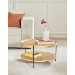 Tavolino Rotondo Da Salotto In Legno Renee*Westwing Collection Outlet