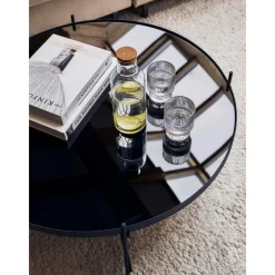 Tavolino Rotondo Da Salotto Con Piano In Vetro Asportabile Cupid*Zuiver New