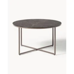 Tavolino Rotondo Da Salotto Con Piano In Vetro Effetto Marmo Antigua*Westwing Collection Best