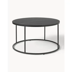 Tavolino Rotondo Da Salotto Con Piano In Vetro Effetto Marmo Antigua*Westwing Collection Online