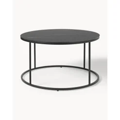 Tavolino Rotondo Da Salotto Con Piano In Vetro Effetto Marmo Antigua*Westwing Collection Online