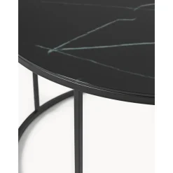 Tavolino Rotondo Da Salotto Con Piano In Vetro Effetto Marmo Antigua*Westwing Collection Online