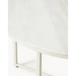 Tavolino Rotondo Da Salotto Con Piano In Vetro Effetto Marmo Antigua*Westwing Collection Sale