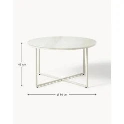 Tavolino Rotondo Da Salotto Con Piano In Vetro Effetto Marmo Antigua*Westwing Collection Sale