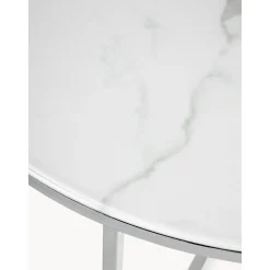 Tavolino Rotondo Da Salotto Con Piano In Vetro Effetto Marmo Antigua*Westwing Collection Fashion