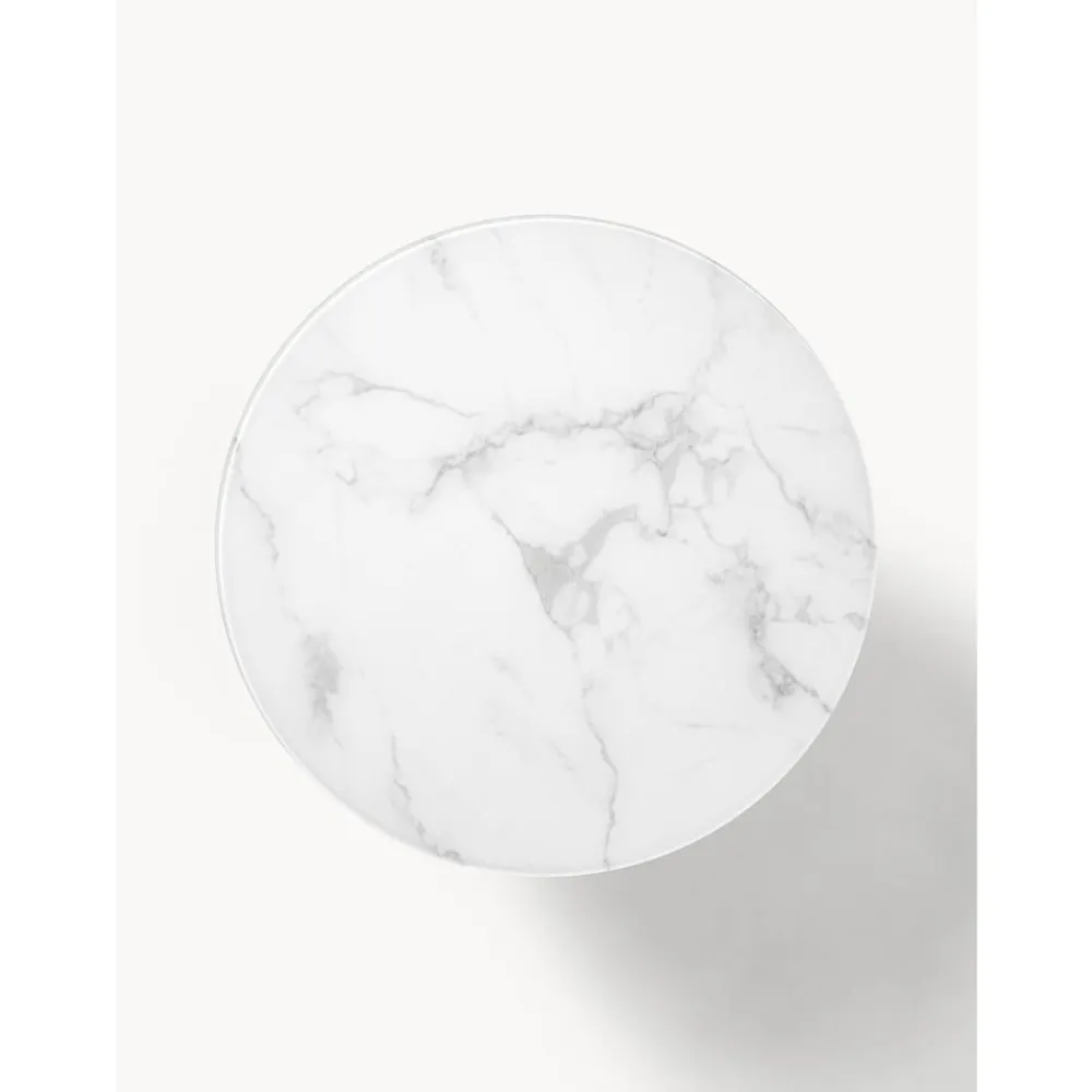 Tavolino Rotondo Da Salotto Con Piano In Vetro Effetto Marmo Antigua*Westwing Collection Fashion
