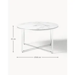 Tavolino Rotondo Da Salotto Con Piano In Vetro Effetto Marmo Antigua*Westwing Collection Fashion