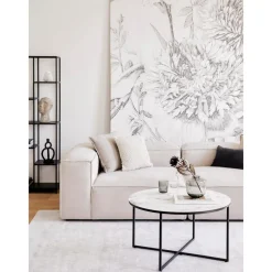 Tavolino Rotondo Da Salotto Con Piano In Vetro Effetto Marmo Antigua*Westwing Collection Discount