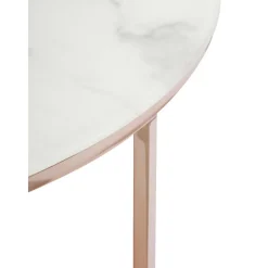 Tavolino Rotondo Da Salotto Con Piano In Vetro Effetto Marmo Antigua*Westwing Collection Hot